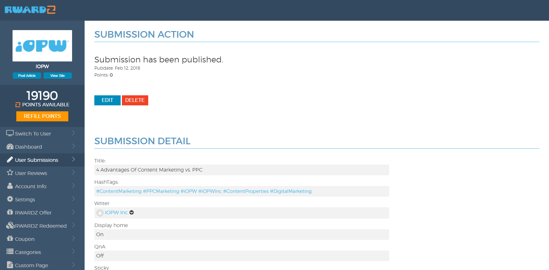 iopw support faq
